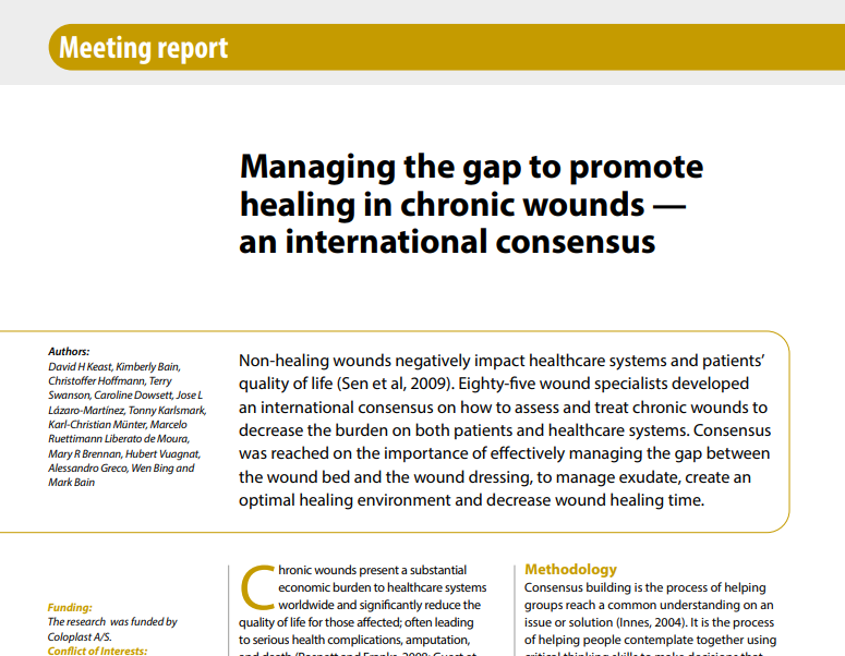 Managing the gap to promote healing in chronic wounds